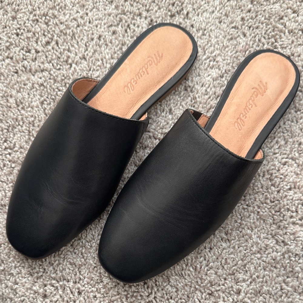 Madewell Black Leather mules